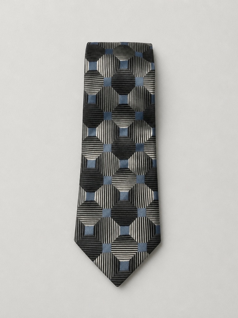 Bergamo New York Geometric Pattern Silk Tie